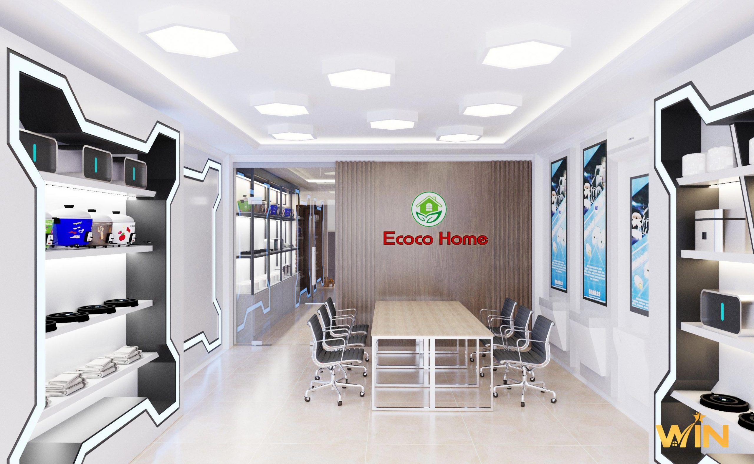 Thiết kế cửa hàng đồ công nghệ Ecoco Home – Hải Dương
